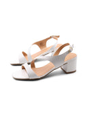 Sandalo elegante bianco con tacco donna