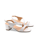 Sandalo elegante bianco con tacco donna