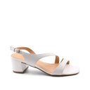 Sandalo elegante bianco con tacco donna