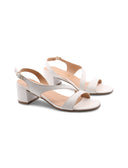 Sandalo elegante bianco con tacco donna
