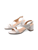 Sandalo elegante bianco con tacco donna