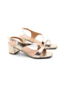 Sandalo elegante oro con tacco da donna