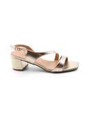 Sandalo elegante oro con tacco da donna