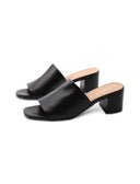 Mules nero in pelle da donna