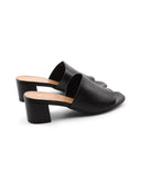Mules nero in pelle da donna