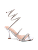 Sandalo alla schiava con strass donna