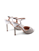 Sandalo con tacco stiletto in strass