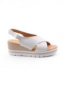 Sandalo zeppa con velcro da donna
