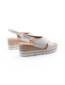 Sandalo zeppa con velcro da donna