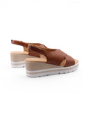 Sandalo zeppa con velcro da donna