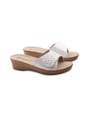 Ciabatta a fascia con velcro da donna