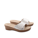 Ciabatta a fascia con velcro da donna