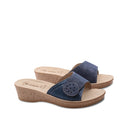 Ciabatta a fascia con velcro da donna
