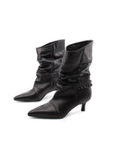 Stivaletto nero con tacco kitten donna