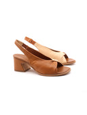 Sandalo open toe bicolore da donna