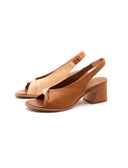 Sandalo open toe bicolore da donna