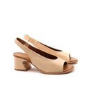 Sandalo open toe in vera pelle donna