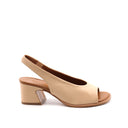 Sandalo open toe in vera pelle donna