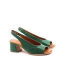 Sandalo open toe in vera pelle donna