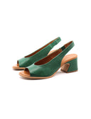 Sandalo open toe in vera pelle donna