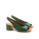 Sandalo open toe in vera pelle donna