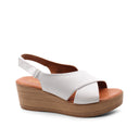 Sandalo zeppa con fascia incrociata