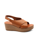 Sandalo zeppa con fascia incrociata