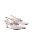 Décolleté bianca slingback gioiello
