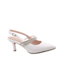 Décolleté bianca slingback gioiello