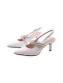 Décolleté bianca slingback gioiello
