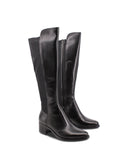 Stivale in pelle con fascia elastica