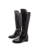 Stivale in pelle con fascia elastica