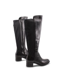 Stivale in pelle con fascia elastica