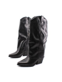 Stivale alto texano con risvolto donna