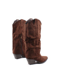 Stivale alto texano con risvolto donna