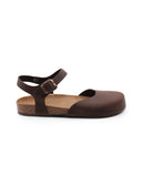 Sandalo donna in vera pelle con fibbia