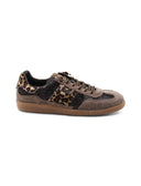 Sneaker animalier con glitter da donna
