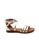 Sandalo in vera pelle da donna con zip