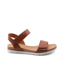 Sandalo flat in pelle da donna