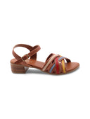 Sandalo multicolor in pelle da donna