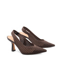 Décolleté slingback in tessuto da donna