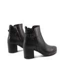 Stivaletto nero con fibbia e zip donna
