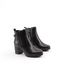 Ankle boot nero in pelle da donna