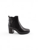 Ankle boot nero in pelle da donna