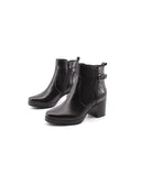 Ankle boot nero in pelle da donna