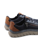 Sneaker uomo con lacci elastici e zip