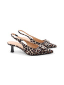 Slingback animalier donna con fibbia
