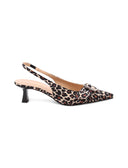 Slingback animalier donna con fibbia