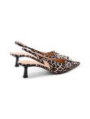 Slingback animalier donna con fibbia