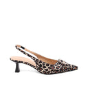 Slingback animalier donna con fibbia